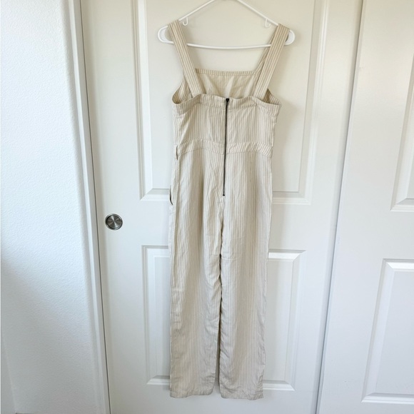 & Other Stories Utility Style Linen Stripped Jumpsuit 4 - Picture 2 of 7